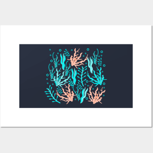 under water plants pattern Posters and Art